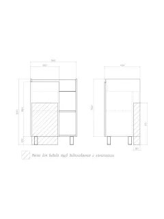 Тумба под раковину напольная Vigo Milos 316 60 см поставляется в разобранном виде белый